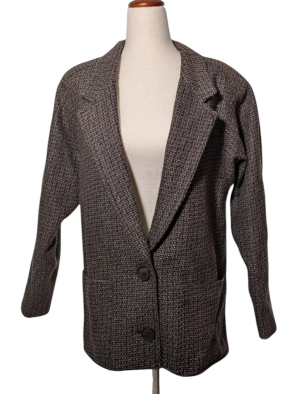 Vintage Michael Lerner Brown Textured Blazer Jacket